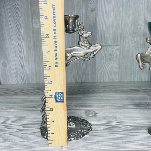 Vintage Godinger Silver Reindeer Christmas Candle Holder Bowl & matching sticks - Picture 6 of 9